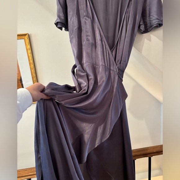 BHLDN Ghost London Phoebe Dress - Blue/Purple/Grey Silky Gown - Size S/M - Picture 2 of 13